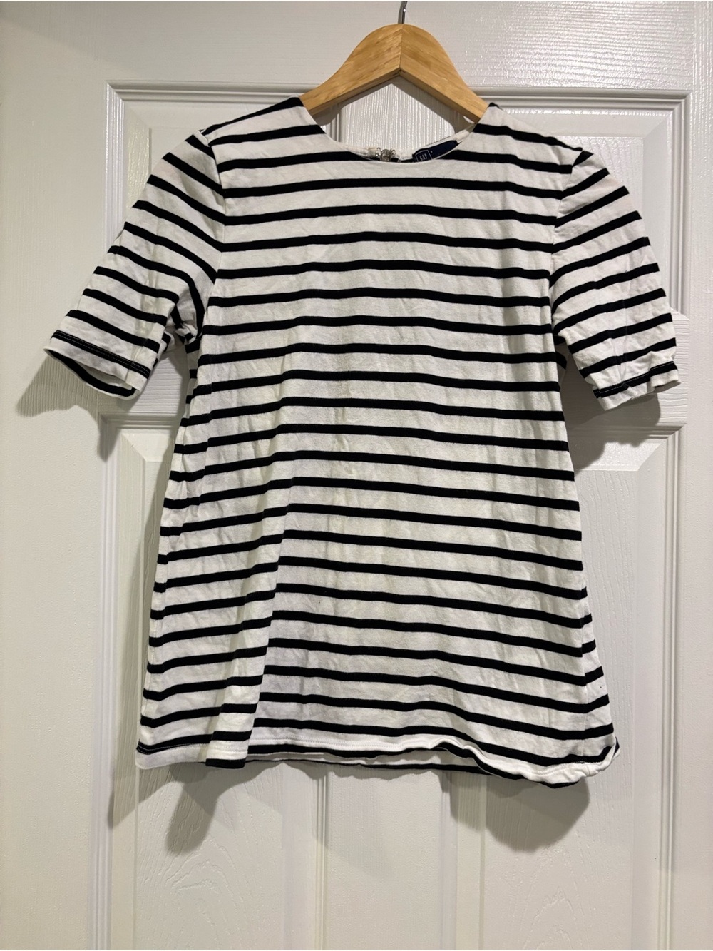Womens Black & White Striped Tee Dress